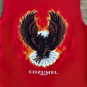 Vintage 1990’S Harley-Davidson Cozumel Mexico Flame Eagle Cropped Muscle Tee M